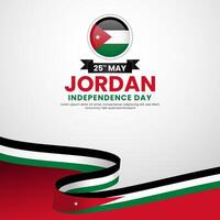 Jordan independence day Square banner background with waving flag vector