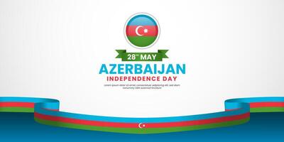 Azerbaijan independence day banner 28th of May design element with realistic waving flag vector