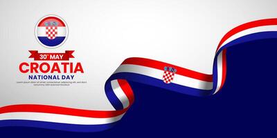 Croatia independence day banner background 30th of May element with realistic waving flag vector