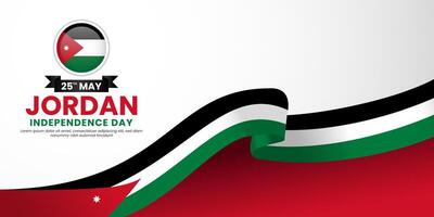 Jordan waving flag for National day background. Template for independence day banner design vector