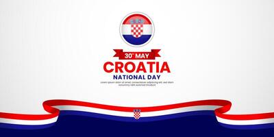 Croatia independence day background 30th of May design element with realistic waving flag vector
