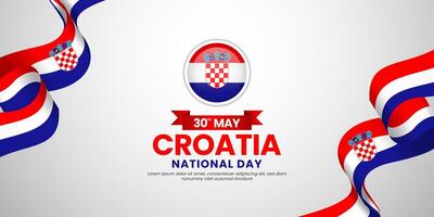 Croatia independence day banner background 30th of May design element with realistic waving flag vector