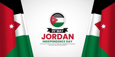 Jordan independence day banner background 25th of May design element with realistic waving flag vector
