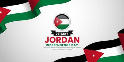 Jordan independence day banner 25th of May design element with realistic waving flag vector