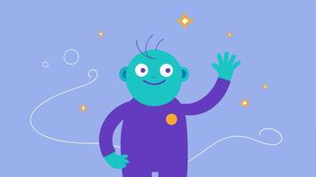 HandWaving Chaos The character stands with one hand on their cheek and the other wildly flailing above their head. Wavy lines surround their face to represent the invisible web and. vector
