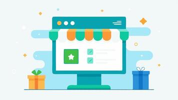 Loyalty Program Enrollment A kiosk interface inviting customers to enroll in a loyalty program featuring a progress bar and rewards points display.. vector