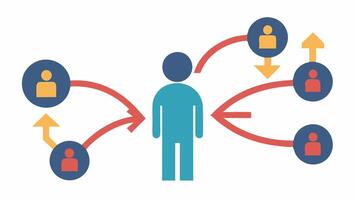 Communication Paths Depict a set of paths leading from one figure to others with arrows showing the flow of understanding and ideas symbolizing how empathy enables effective. vector