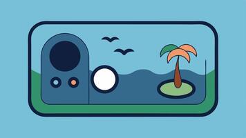 Nature Soundbox A sleek box with buttons that play nature sounds like birds chirping and ocean waves. The design includes an illustration of a tree on the front inviting users to. vector