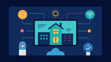 Home Automation Preferences A smart home interface showcasing a personalized settings dashboard where the user can control lighting temperature and entertainment systems based on. vector