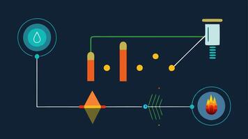 Nanoscale Sensors An illustration showcasing tiny sensors detecting changes in light temperature or pressure represented with glowing signals and measurement lines.. vector