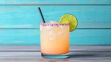 A margarita with a lime and sprinkles on top photo