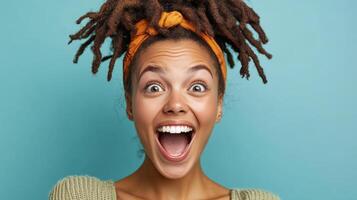 A woman with dreadlocks and a smile photo