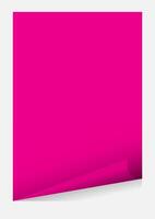 pink paper with curl corner, rectangle sheet with curled corner vector