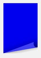 blue paper with curl corner, rectangle sheet with curled corner vector
