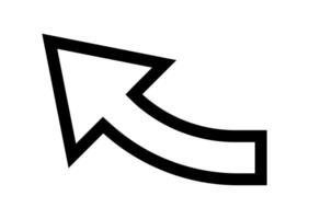 arrow outline icon, black arrow line sign, arrow symbol for button vector