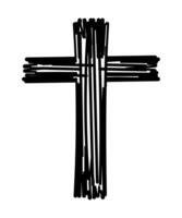 crosses icon art line, abstract cross black color vector