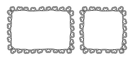 Frame Doodle Heart Line, Picture Frame, Scribble Frame Cute vector