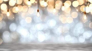 Christmas lights on a white background photo