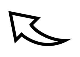 arrow outline icon, arrow line sign, black arrow symbol for button vector