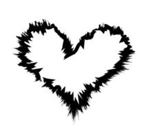 heart border frame with grunge texture, stain ink for banner vector