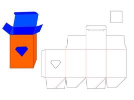 Diamond Shape Window Box LASER CUT Template for Crafting vector