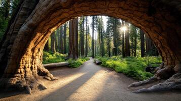 A tunnel in the woods photo