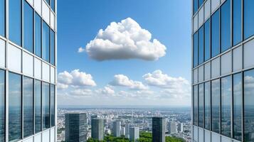 Cloud computing and data center in the city photo
