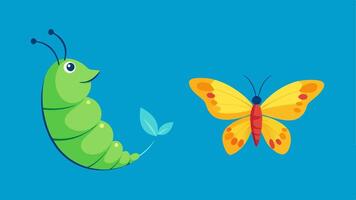 Co to Butterfly The transformation from a caterpillar in a co to a butterfly symbolizing personal growth and emerging stronger from a codependent relationship.. vector