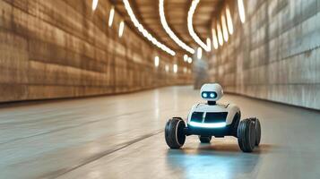 A robot driving down a tunnel photo