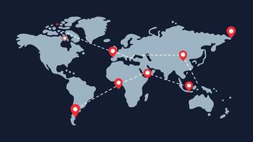 Map with Marked Locations A simplified map with dotted lines showing connections between different points symbolizing the trafficking routes often hidden from .. vector