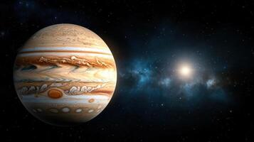 Jupiter and its moons in space photo