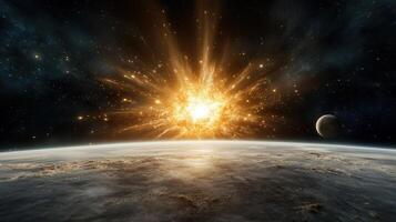 An explosion over the earth photo