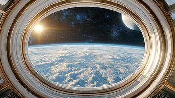 A view of earth from an open window photo