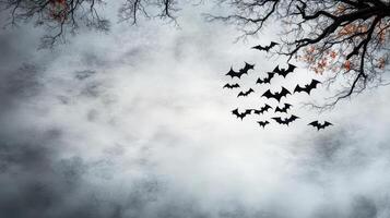 Halloween bats flying in the sky photo