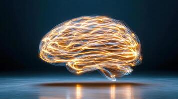 An abstract image of a glowing brain photo