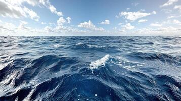 A view of the ocean from above with waves photo