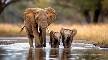 Elephants in the wild photo