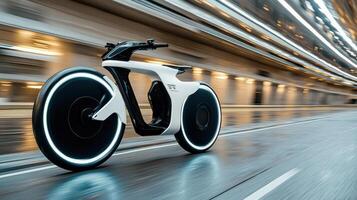 An electric bike with a light on it photo