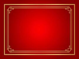 red chinese certificate frame rectangle vector