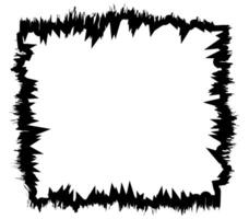 black border frame with grunge texture, stain ink for halloween banner frame vector