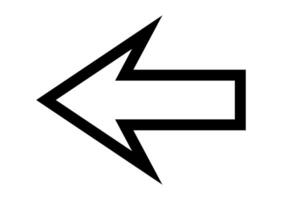arrow outline icon, arrow line sign, arrow symbol for direction and button vector