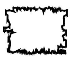border frame with grunge texture, stain ink for halloween banner frame vector