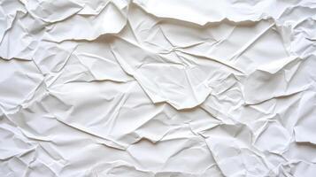 Crumpled white paper background photo