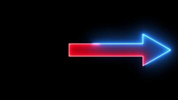 Neon sign Arrows Animation of pink light signal and blue spreading from the center with a black background. Can be used to compose various media such as news video