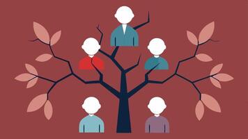 Broken Family Tree An illustration of a family tree with visible cracks and broken branches symbolizing fractured relationships due to generational trauma.. vector