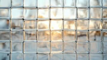A close up of a glass window with the sun shining through photo