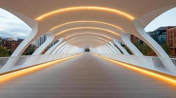 A bridge with lights on it photo