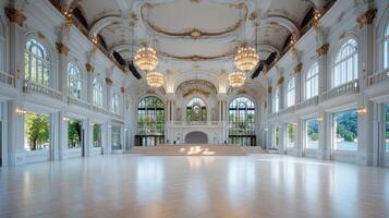 The grand hall of the palace of the princely family of austria photo