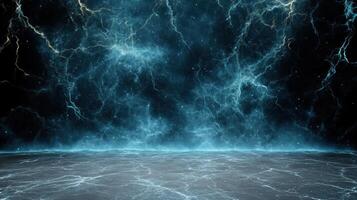 A dark room with lightning and thunder photo