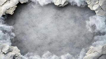 A hole in the ground with smoke coming out photo